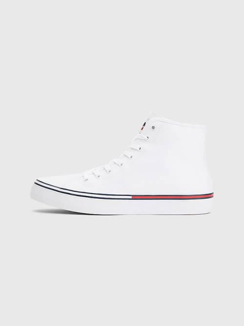 White Tommy Hilfiger Essential Mid-Top Men's Sneakers | TH352GXF