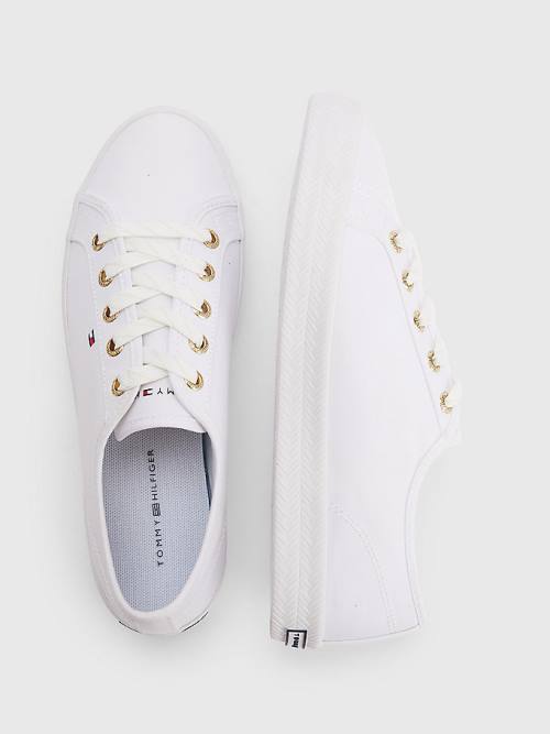 White Tommy Hilfiger Essential Nautical Women's Sneakers | TH703GAY