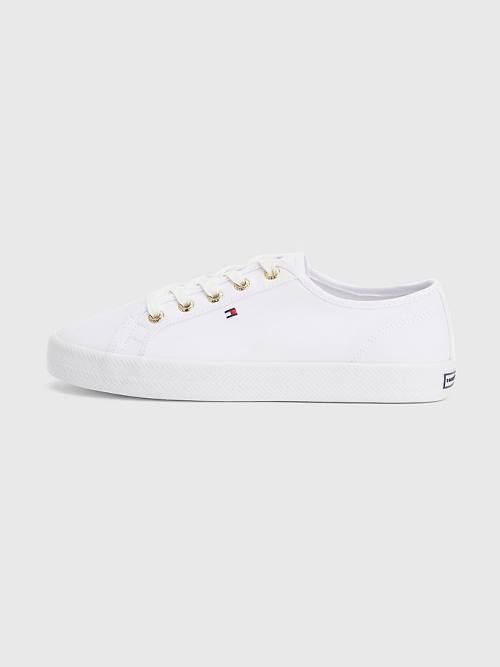 White Tommy Hilfiger Essential Nautical Women's Sneakers | TH703GAY