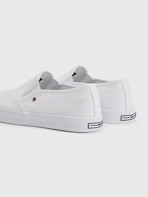 White Tommy Hilfiger Essential Nautical Slip-On Women's Sneakers | TH876ESC