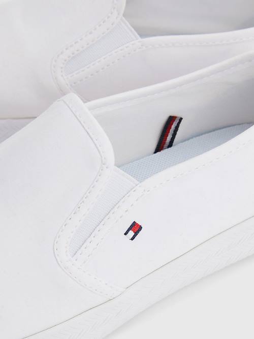 White Tommy Hilfiger Essential Nautical Slip-On Women's Sneakers | TH876ESC