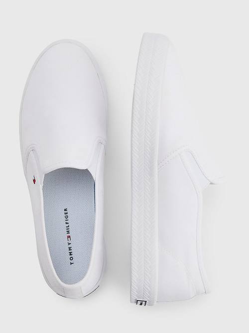 White Tommy Hilfiger Essential Nautical Slip-On Women's Sneakers | TH876ESC