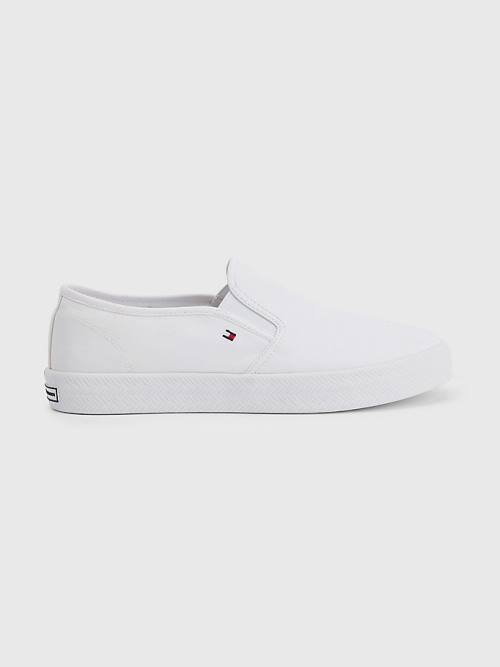 White Tommy Hilfiger Essential Nautical Slip-On Women's Sneakers | TH876ESC