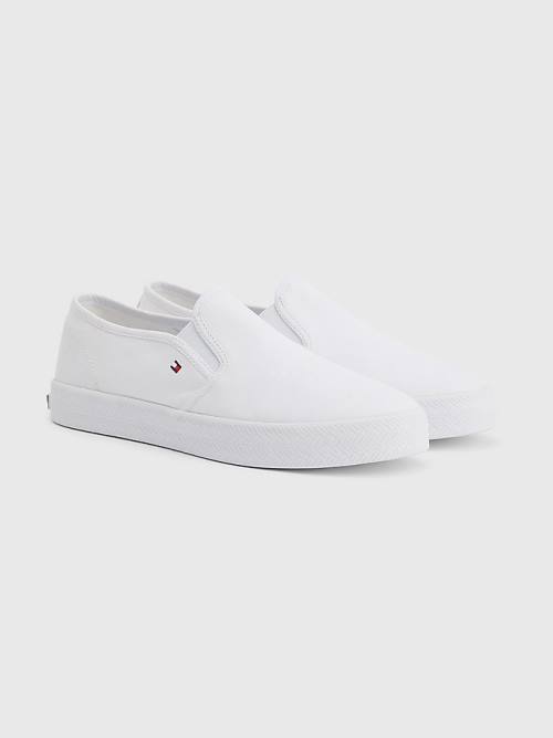 White Tommy Hilfiger Essential Nautical Slip-On Women\'s Sneakers | TH876ESC