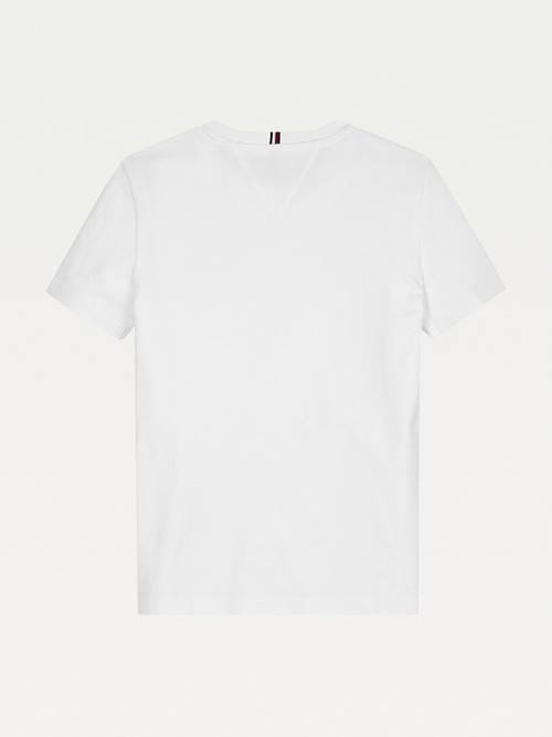 White Tommy Hilfiger Essential Organic Cotton Logo Girls' T Shirts | TH369KAI