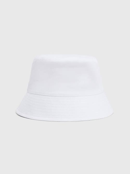 White Tommy Hilfiger Essential Organic Cotton Bucket Women's Hats | TH375RSQ