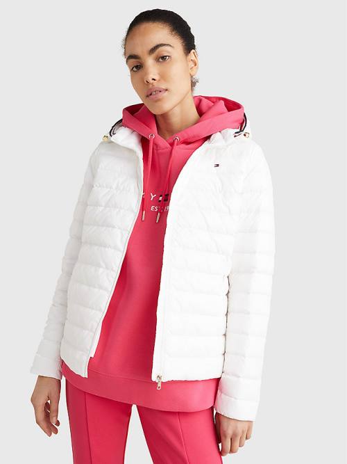 White Tommy Hilfiger Essential Removable Hood Down Women\'s Jackets | TH653DZI