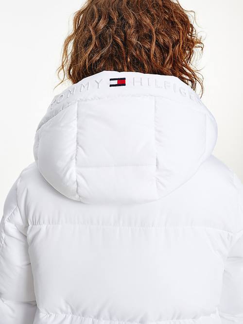 White Tommy Hilfiger Essential TH Protect Padded Logo Coat Women's Jackets | TH203UJZ