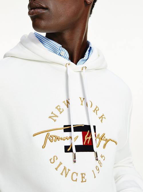 White Tommy Hilfiger Exclusive Icons Men's Hoodie | TH680SXC