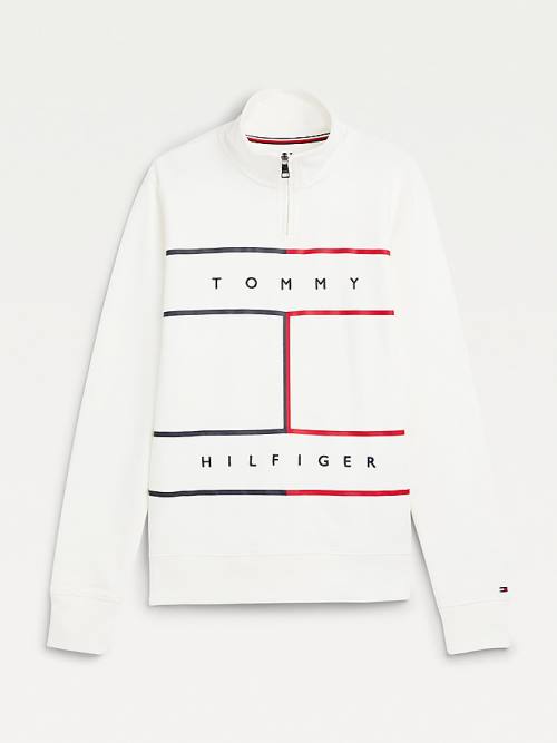 White Tommy Hilfiger Exclusive Mock Turtleneck Men's Sweatshirts | TH365ZUP