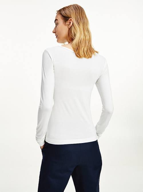 White Tommy Hilfiger Extra Slim Fit Long Sleeve Women's T Shirts | TH467SGF