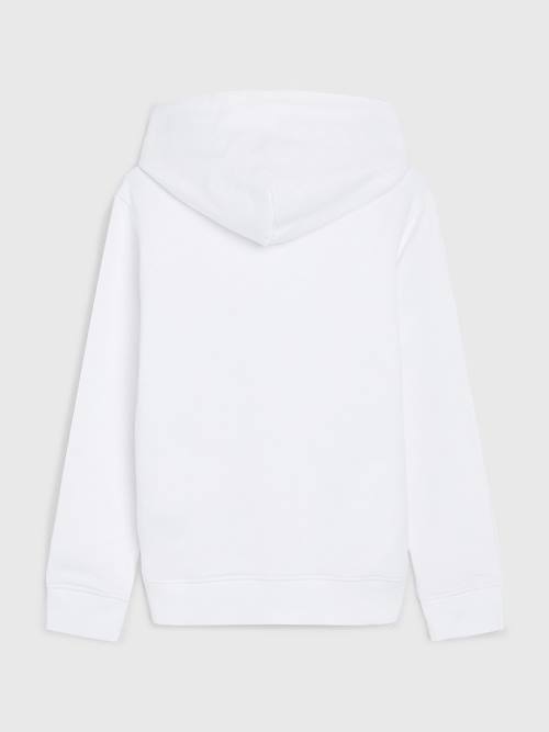 White Tommy Hilfiger Flag Logo Boys' Hoodie | TH831ZHJ