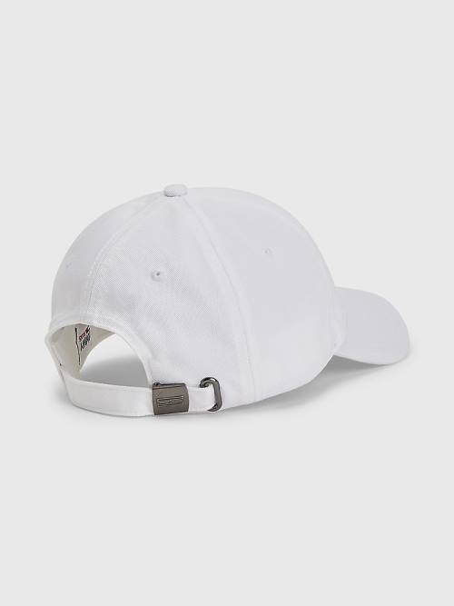 White Tommy Hilfiger Flag Patch Cap Women's Hats | TH805CGM