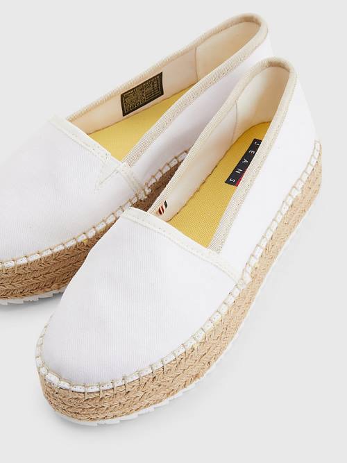 White Tommy Hilfiger Flatform Espadrilles Women's Loafers | TH957FKU