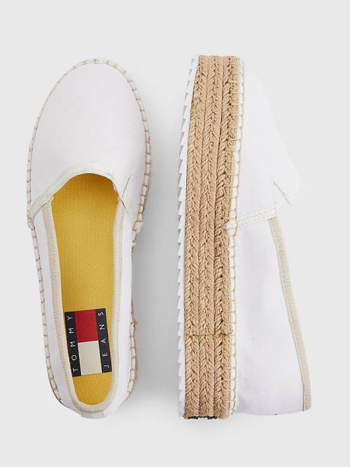 White Tommy Hilfiger Flatform Espadrilles Women's Loafers | TH957FKU