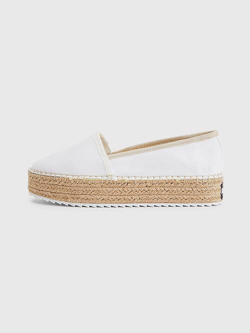 White Tommy Hilfiger Flatform Espadrilles Women's Loafers | TH957FKU