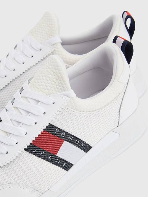 White Tommy Hilfiger Flexi Knitted Women's Sneakers | TH683IJN