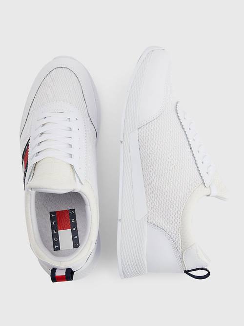 White Tommy Hilfiger Flexi Knitted Women's Sneakers | TH683IJN