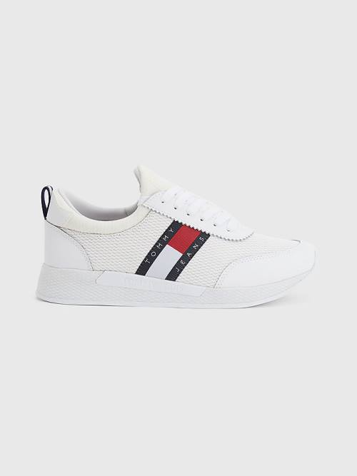 White Tommy Hilfiger Flexi Knitted Women's Sneakers | TH683IJN