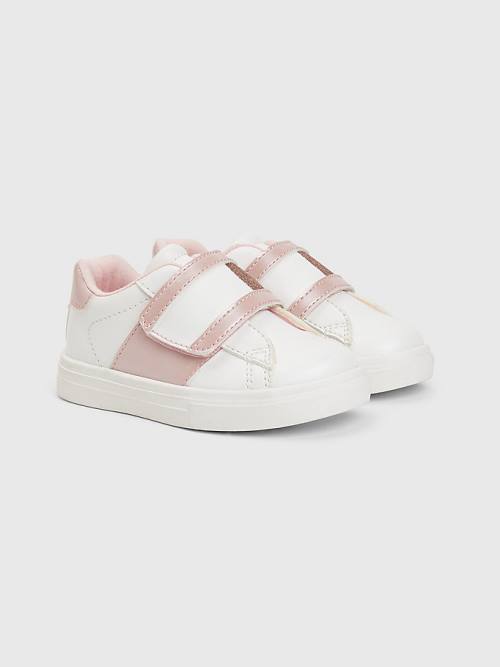 White Tommy Hilfiger Glitter Flag Girls\' Sneakers | TH495JML