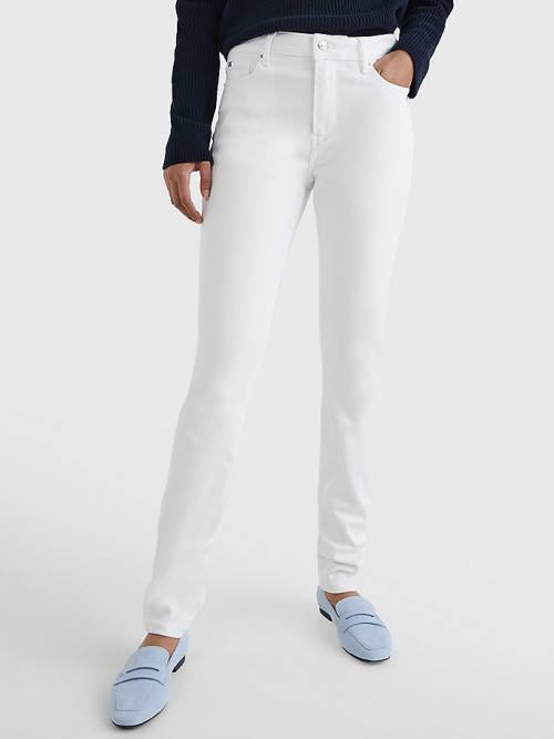 White Tommy Hilfiger Harlem High Rise Super Skinny Women's Jeans | TH956EHC