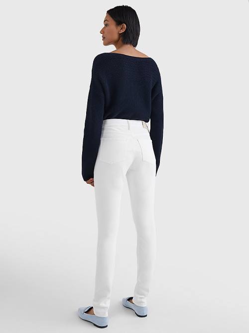 White Tommy Hilfiger Harlem High Rise Super Skinny Women's Jeans | TH956EHC