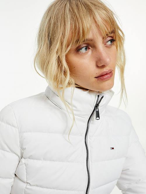 White Tommy Hilfiger Hooded Down Women's Jackets | TH904WRK