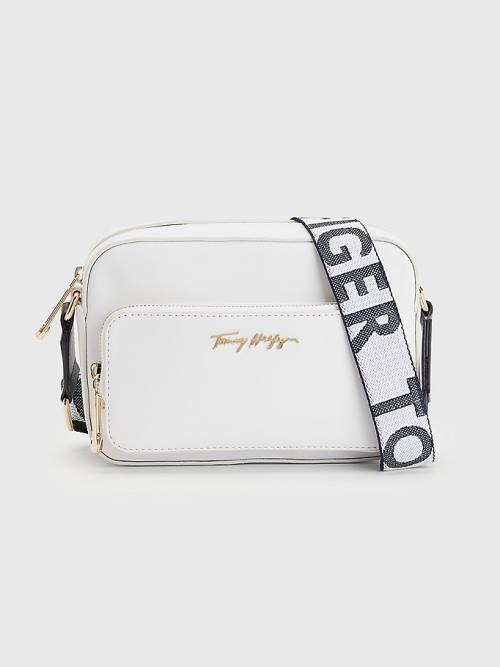 White Tommy Hilfiger Iconic Logo Strap Camera Women\'s Bags | TH508MHQ