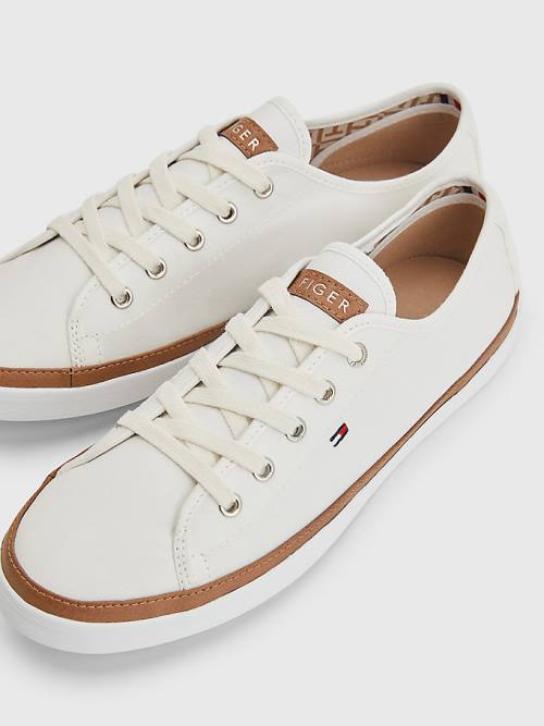 White Tommy Hilfiger Iconic Logo Women's Sneakers | TH314TGX