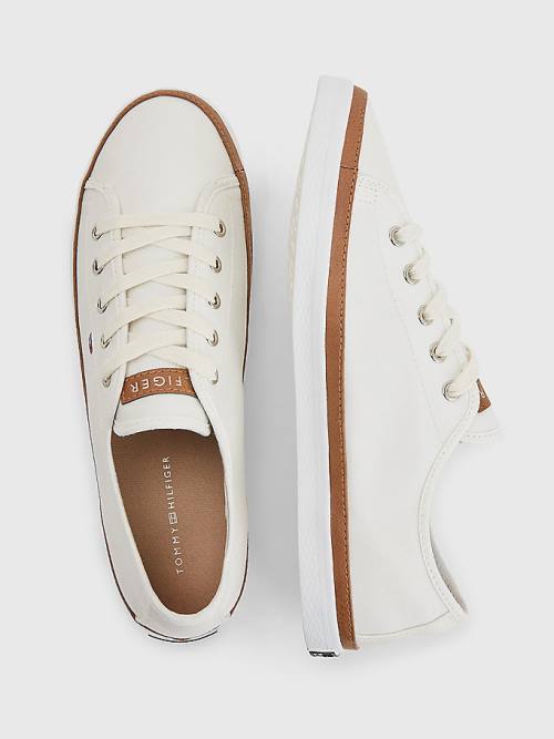 White Tommy Hilfiger Iconic Logo Women's Sneakers | TH314TGX