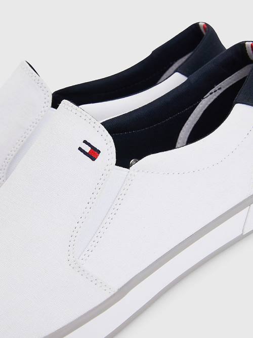 White Tommy Hilfiger Iconic Slip-On Canvas Men's Sneakers | TH531ADC