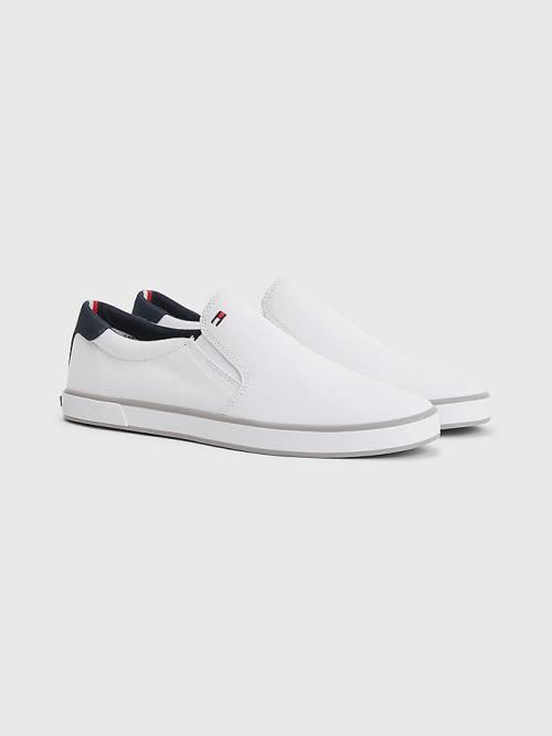 White Tommy Hilfiger Iconic Slip-On Canvas Men\'s Sneakers | TH531ADC