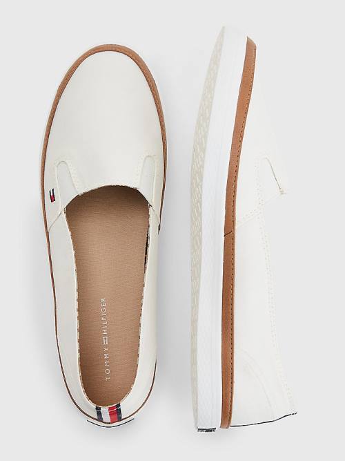 White Tommy Hilfiger Iconic Slip-On Women's Sneakers | TH567LTE