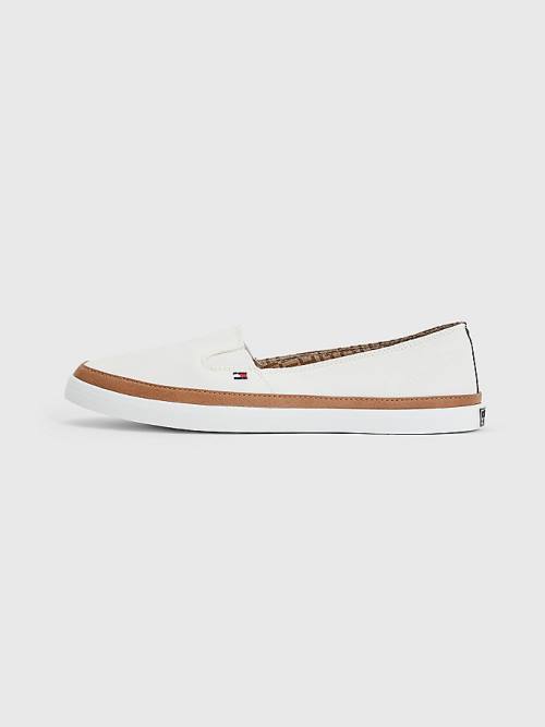 White Tommy Hilfiger Iconic Slip-On Women's Sneakers | TH567LTE