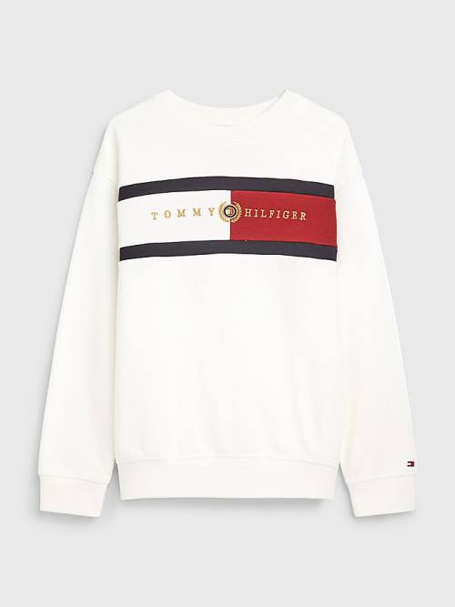 White Tommy Hilfiger Icons Logo Boys\' Sweatshirts | TH693ZRS