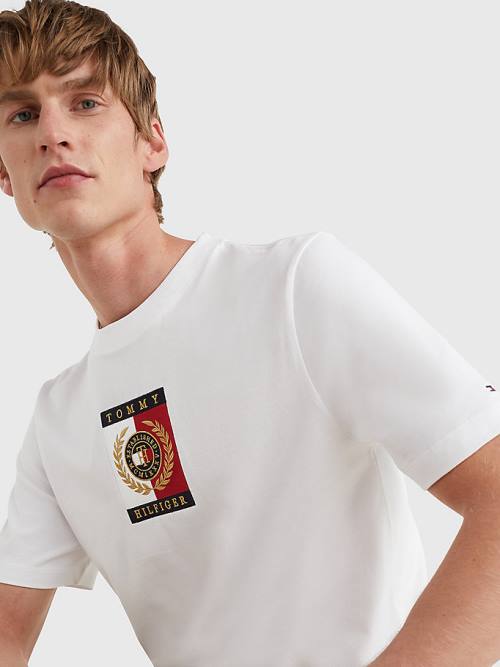 White Tommy Hilfiger Icons Logo Men's T Shirts | TH987CQU