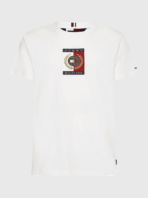 White Tommy Hilfiger Icons Logo Men's T Shirts | TH987CQU