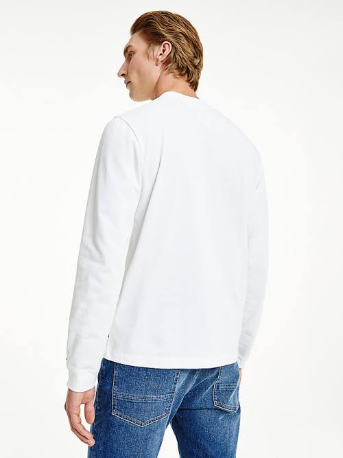 White Tommy Hilfiger Icons Mock Turtleneck Long Sleeve Men's T Shirts | TH435IEU