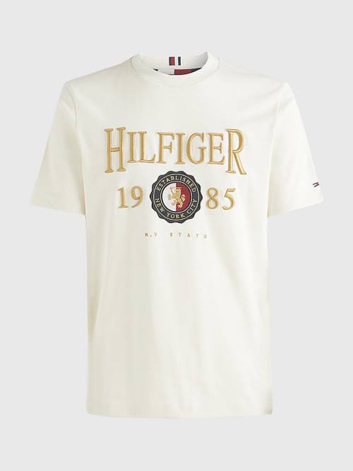 White Tommy Hilfiger Icons Relaxed Fit Men's T Shirts | TH915NPF