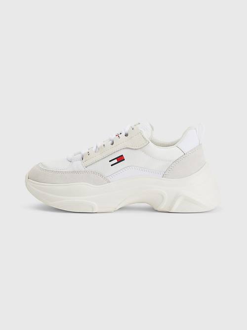 White Tommy Hilfiger Lightweight Chunky Women's Sneakers | TH518EZQ