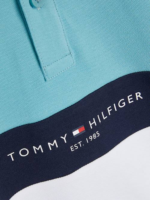 White Tommy Hilfiger Logo Colour-Blocked Polo Boys' T Shirts | TH682SOR