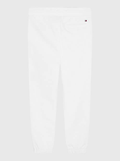 White Tommy Hilfiger Logo Drawstring Joggers Boys' Pants | TH327FCV