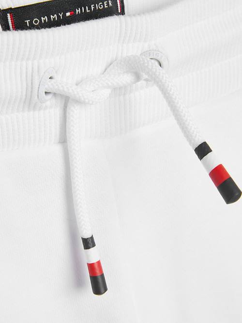 White Tommy Hilfiger Logo Drawstring Joggers Boys' Pants | TH327FCV