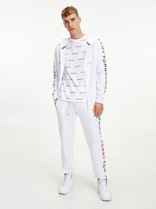 White Tommy Hilfiger Logo Embroidery Men's Pyjamas | TH120NML