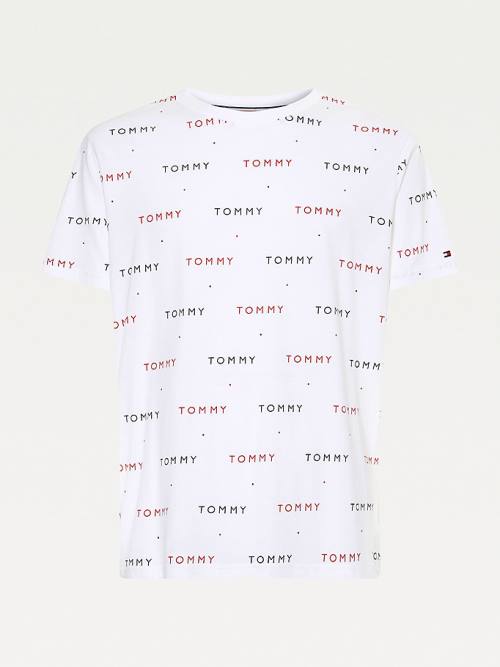 White Tommy Hilfiger Logo Embroidery Men's Pyjamas | TH120NML