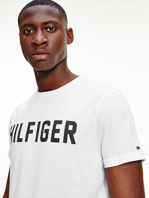 White Tommy Hilfiger Lounge Logo Organic Cotton Men\'s Pyjamas | TH068MHN