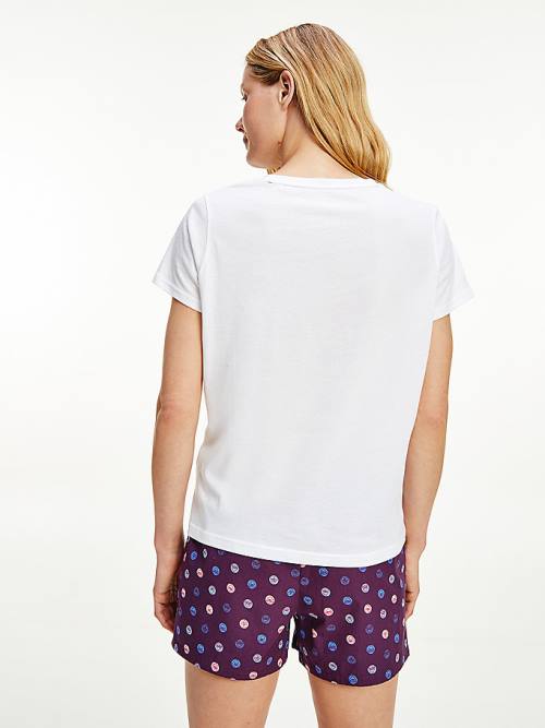 White Tommy Hilfiger Lounge Organic Cotton Women's T Shirts | TH960FLS