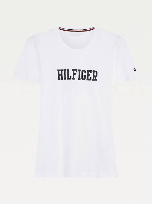 White Tommy Hilfiger Lounge Organic Cotton Women's T Shirts | TH960FLS