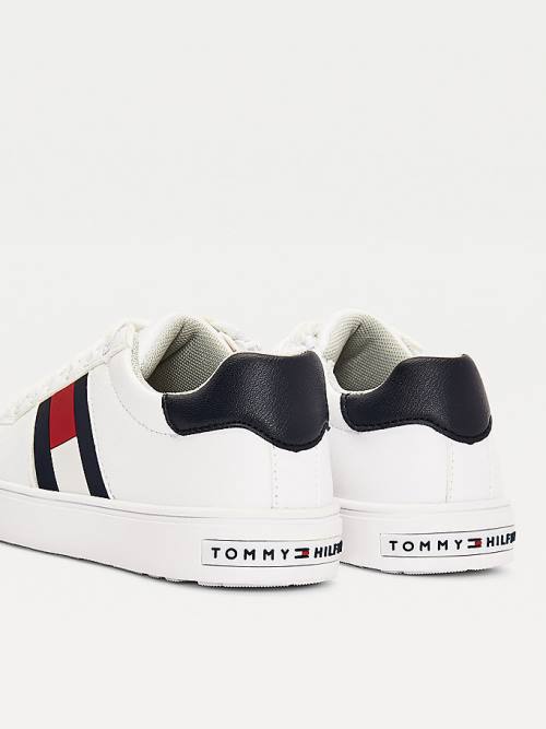 White Tommy Hilfiger Low-Top Flag Boys' Sneakers | TH056IHU