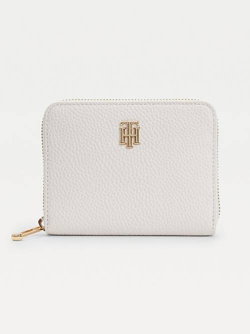 White Tommy Hilfiger Medium Zip-Around Monogram Women\'s Wallets | TH476HJF